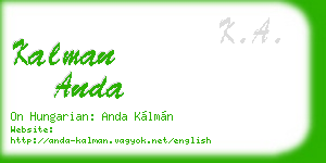 kalman anda business card